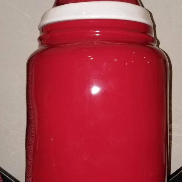 Red Rae Dunn SANTA Large canister with Hat topper - Picture 4 of 8